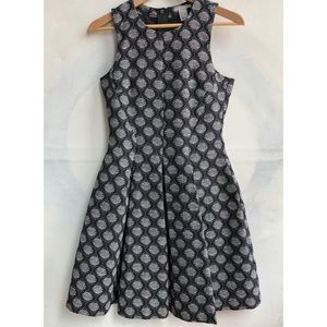 H&M Jacquard Black and White Dress Fit and Flare